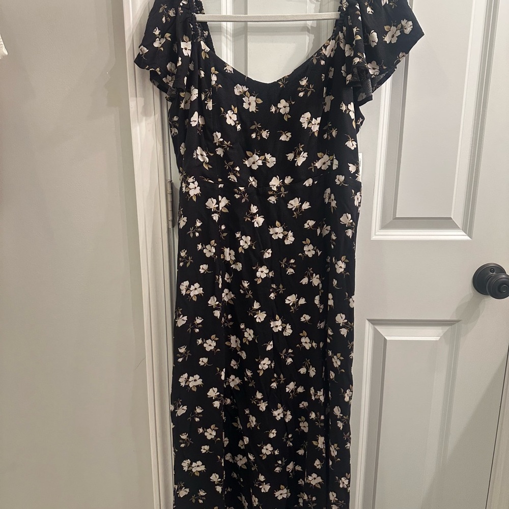 Old Navy Black Floral Maxi Dress